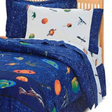 Kids Sun Moon Stars Comforter Set Outer Space Galaxy Invaders