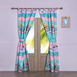 Aqua Pink Pretty Mermaids Window Curtain Set 84 Inch Red Mythical