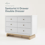 Storkcraft Santorini 6 Drawer Double Dresser (White with Driftwood)