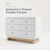 Storkcraft Santorini 6 Drawer Double Dresser (White with Driftwood)