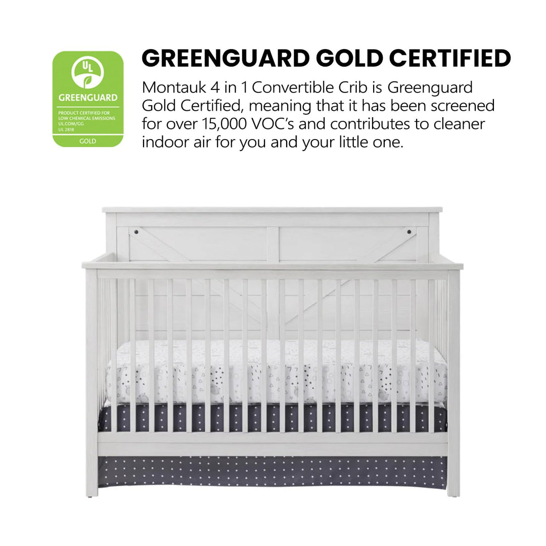 Oxford Baby Montauk 4-in-1 Convertible Crib Barn GreenGuard