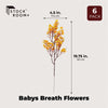 Silk Artificial Baby's Breath Flowers with Stem Orange Babies Bouquets