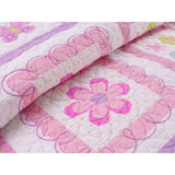 Girls Color Butterfly Flower Printed Quilt Set