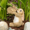 Playful Mom and Baby Bunny Figurine Brown