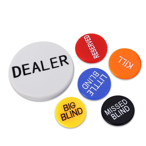 Set of 3 Little Blind Big Missed Kill Reserve Dealer Puck Buttons for Texas Hold'em Poker Card Games