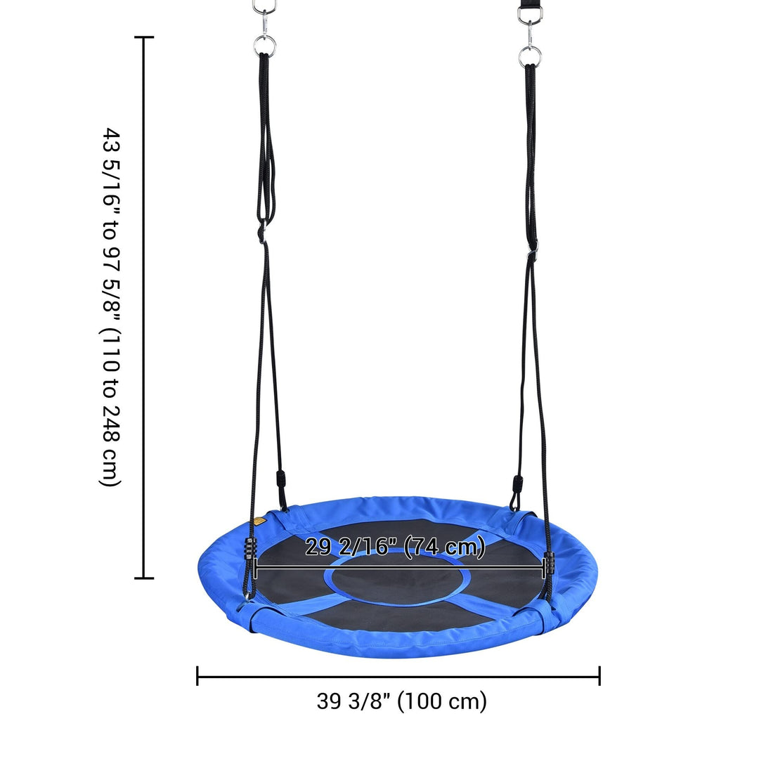 Weight Capacity 40" Flying Saucer Swing for Kids Outdoor Swings Blue