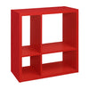 4-Cube Open Bookcase Kids Toy Storage Shelf Organizer (Red) Orange