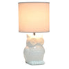 Simple Designs 12.8" Ceramic Owl Bedside Table Desk Lamp