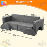 8pcs Modular Kids Play Couch Child Sectional Sofa Grey Modern