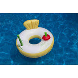 41" Inflatable Yellow and White Swimming Pool Ring Float