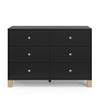 Storkcraft 6-Drawer Double Dresser (Black with Driftwood)