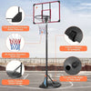 Portable Basketball Hoop System Stand Height Adjustable 7.5ft 9.2ft with 32 Inch Backboard and Wheels Black Iron