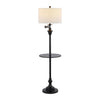 JONATHAN Y JYL3055D Cora 60" Metal/Glass LED Side Table and Floor Lamp, Contemporary,Transitional for Bedroom, Living Room, Office, Kids Room, College Dorm, Bookcase, LED Bulb Included, Black