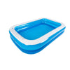 8.5' Blue and White Inflatable Rectangular Swimming Pool Plastic