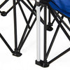 Portable Outdoor 2-seat Folding Chair with Removable Sun Umbrella Blue