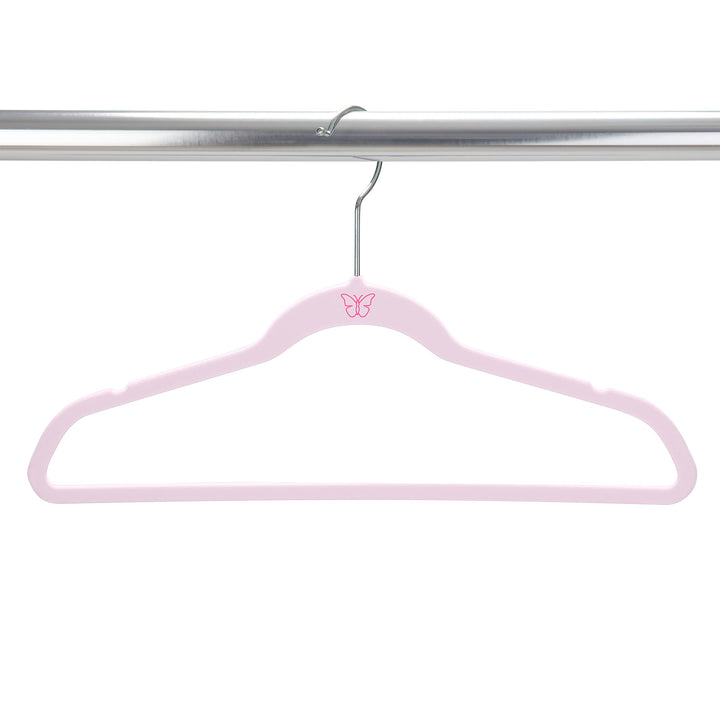 Simplify 100 Pack Kids Velvet Hangers | Slim | Non-Slip Design | Space