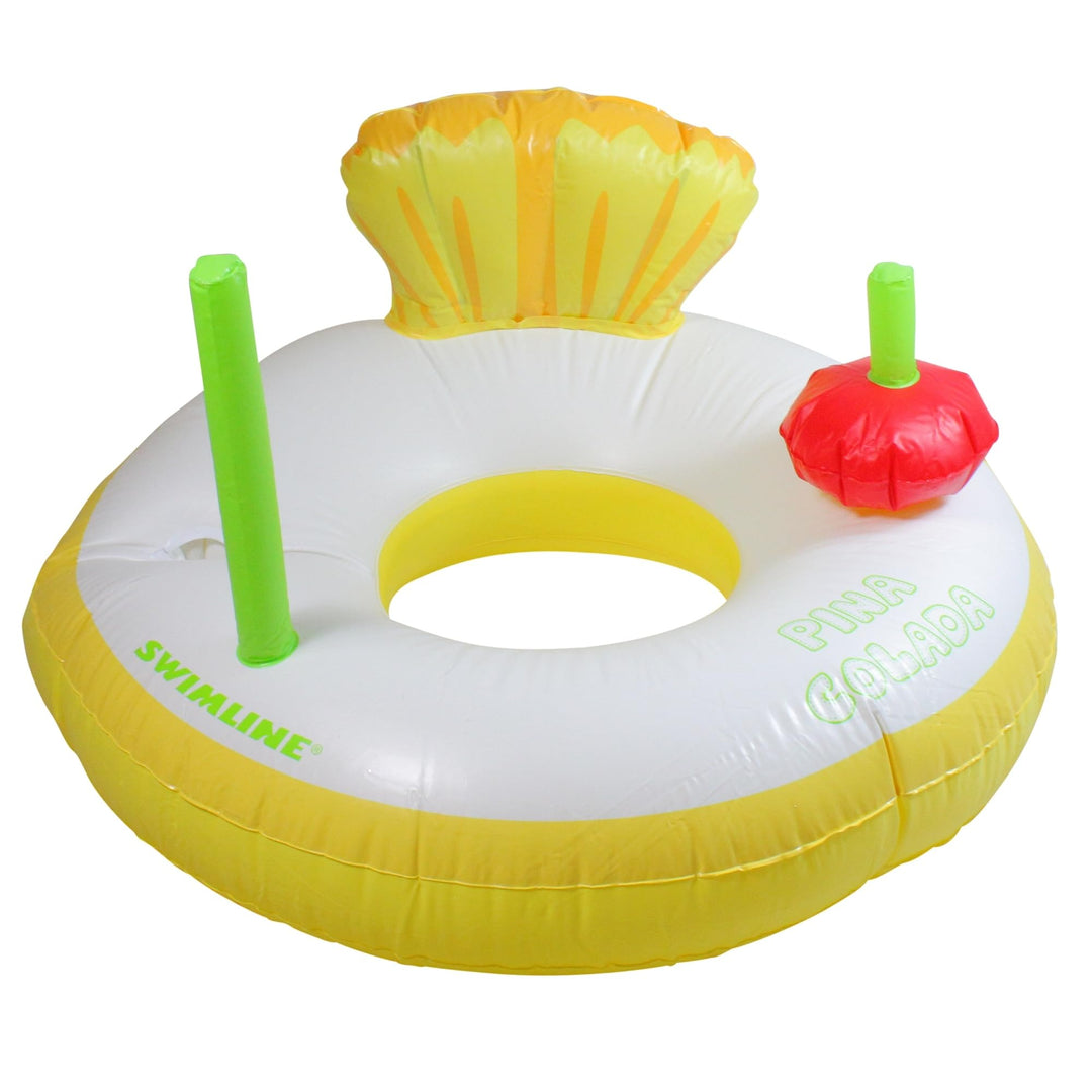 41" Inflatable Yellow and White Swimming Pool Ring Float