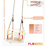 Wooden Baby g with Hanging Ropes for Babies and Toddlers Wood