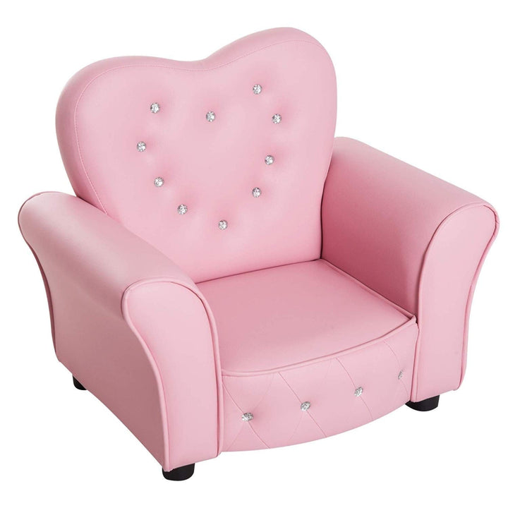 Tufted Upholstered Princess Chair for Kids Pink Glam Plastic Cushioned