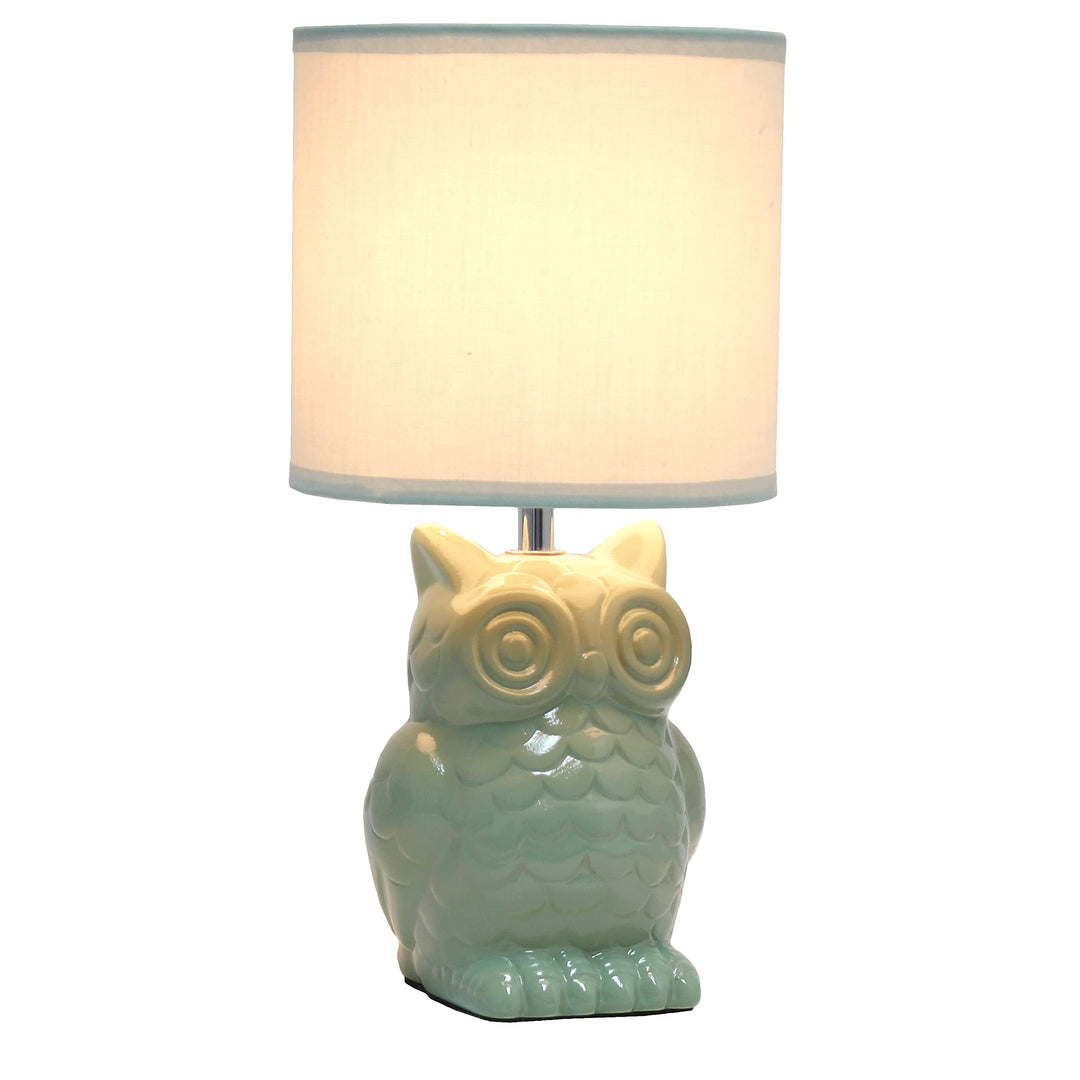 Simple Designs 12.8" Ceramic Owl Bedside Table Desk Lamp