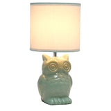 Simple Designs 12.8" Ceramic Owl Bedside Table Desk Lamp