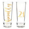 Novelty Birthday Gift Finally 21 Shot Glasses Drinking Age Party Set of 2 2oz Clear Glass