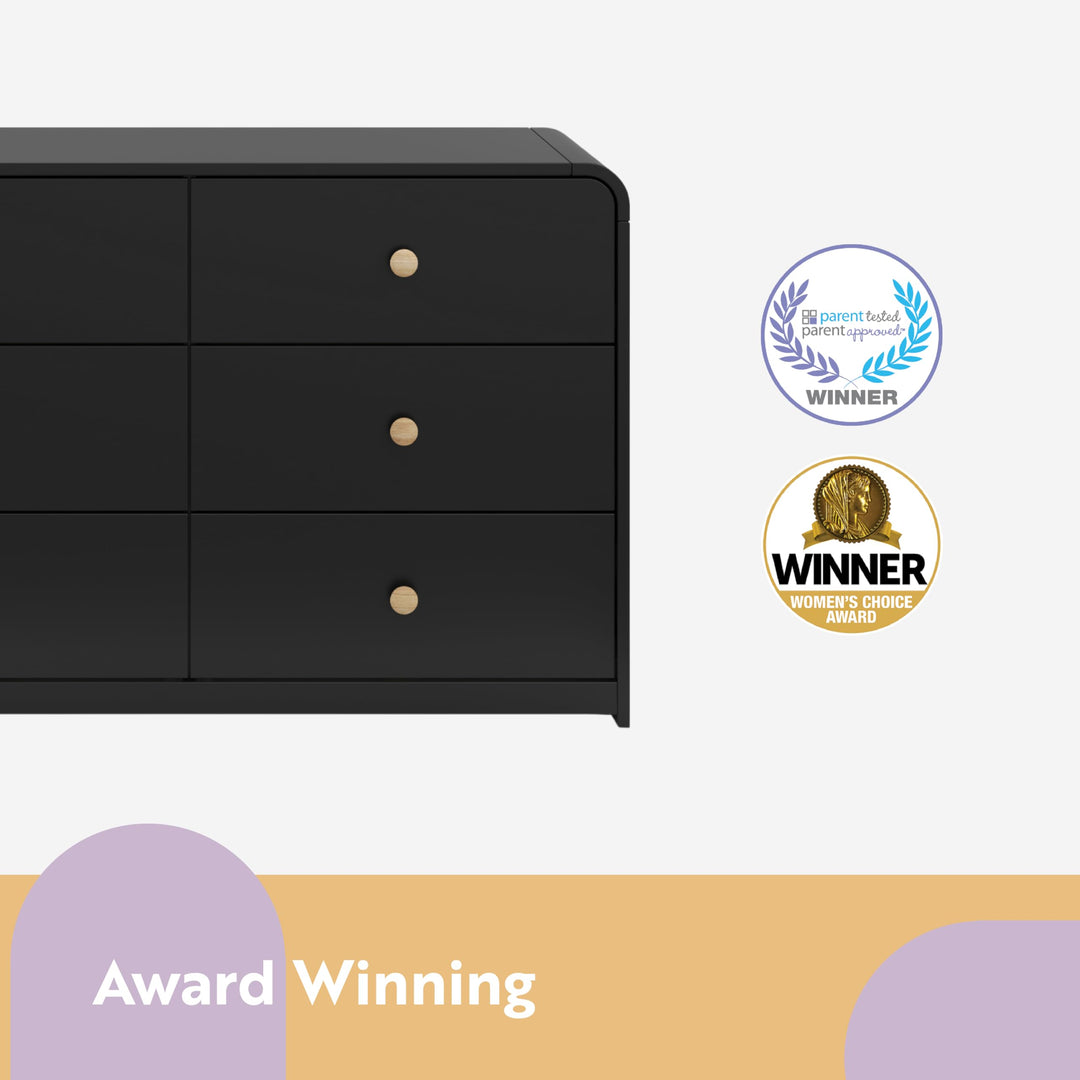 Storkcraft Santos 6 Drawer Dresser (Black) Dresser for Nursery