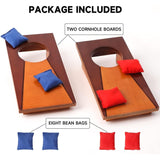 Mini Tabletop Cornhole Toss Game Set with 8 Bean Bags Wooden Office