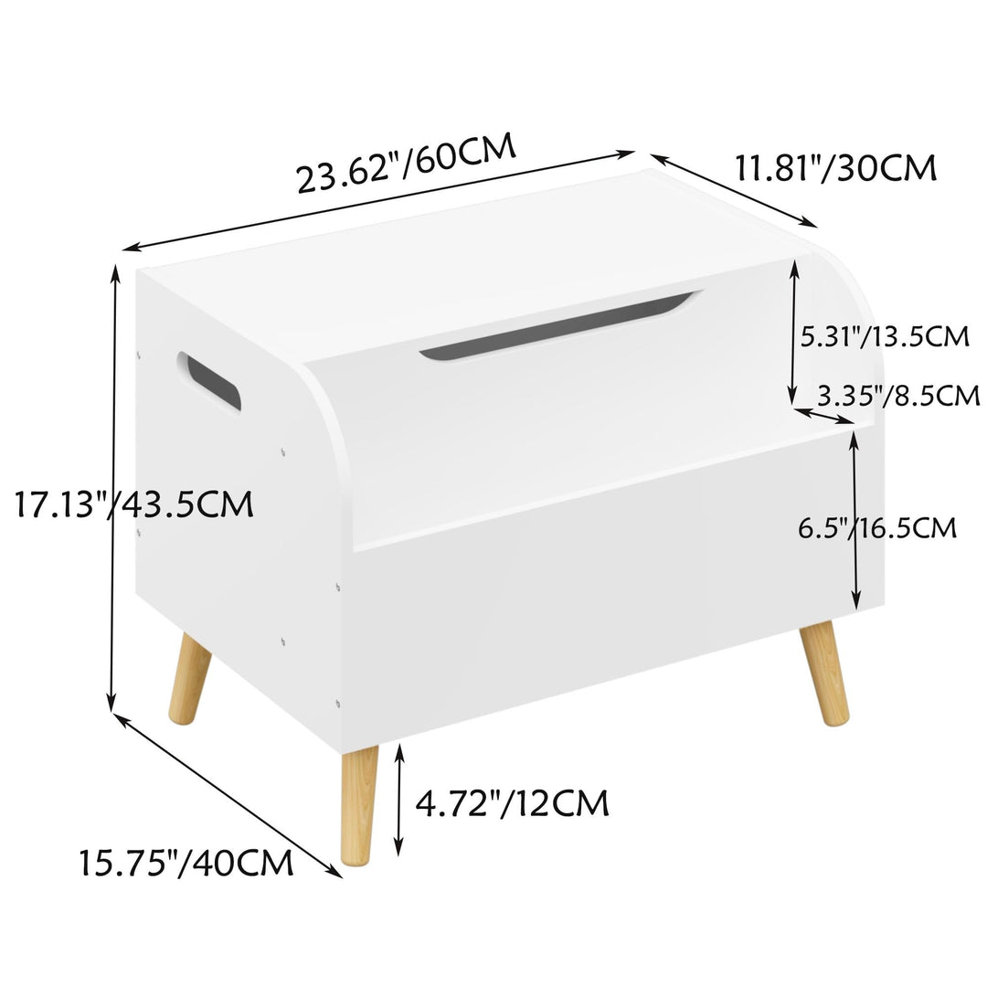 ooden Kids Toy Storage Organizer with Flip-top Lid and Safety Hinge
