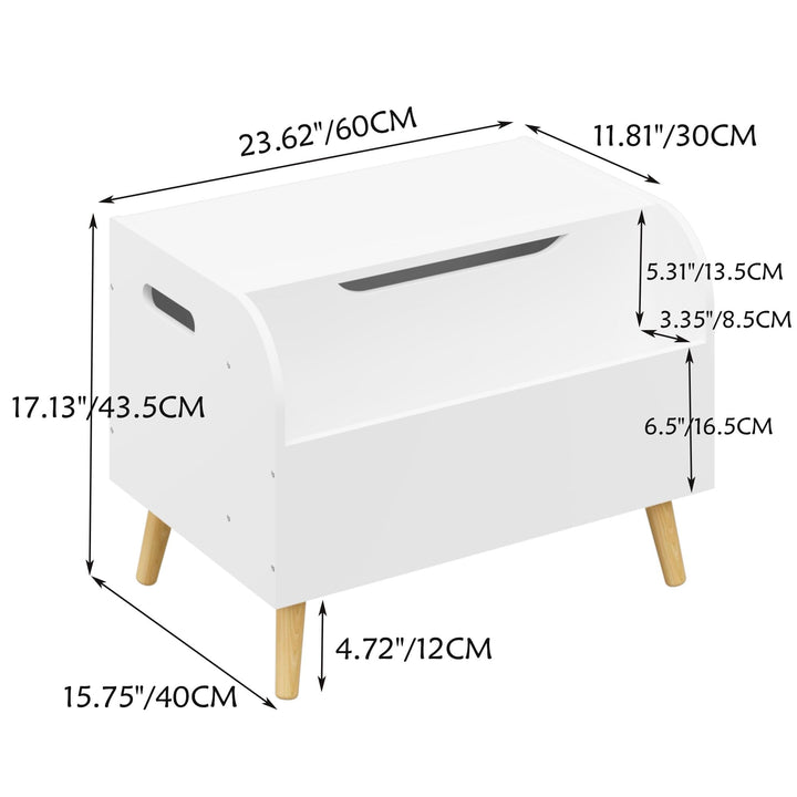 ooden Kids Toy Storage Organizer with Flip-top Lid and Safety Hinge