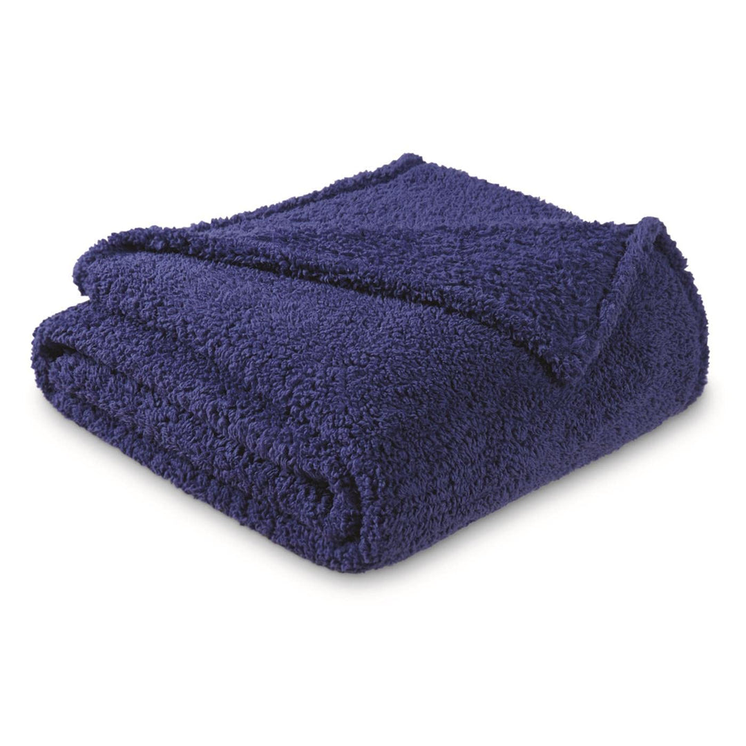 My World - Kids Cloud Sherpa Throw - Extra Fluffy and Soft - Navy, 50x60 (TH4245NV-9100)