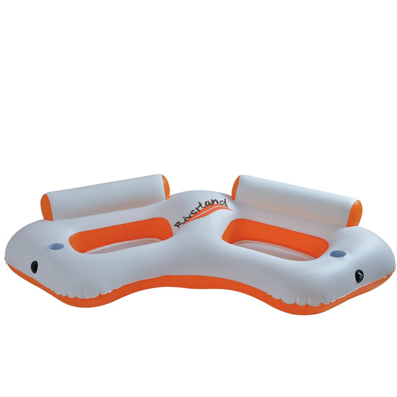 Inflatable Orange and White River Land Two Swimming Pool Sofa 85-inch 85