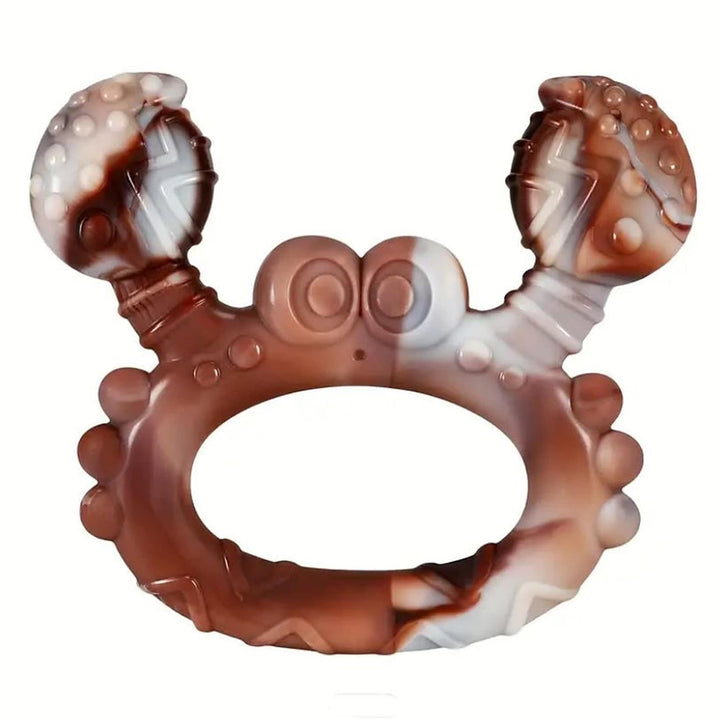 Durable Beef-Flavored Crab-Shaped Dog Chew Toy Brown Nylon