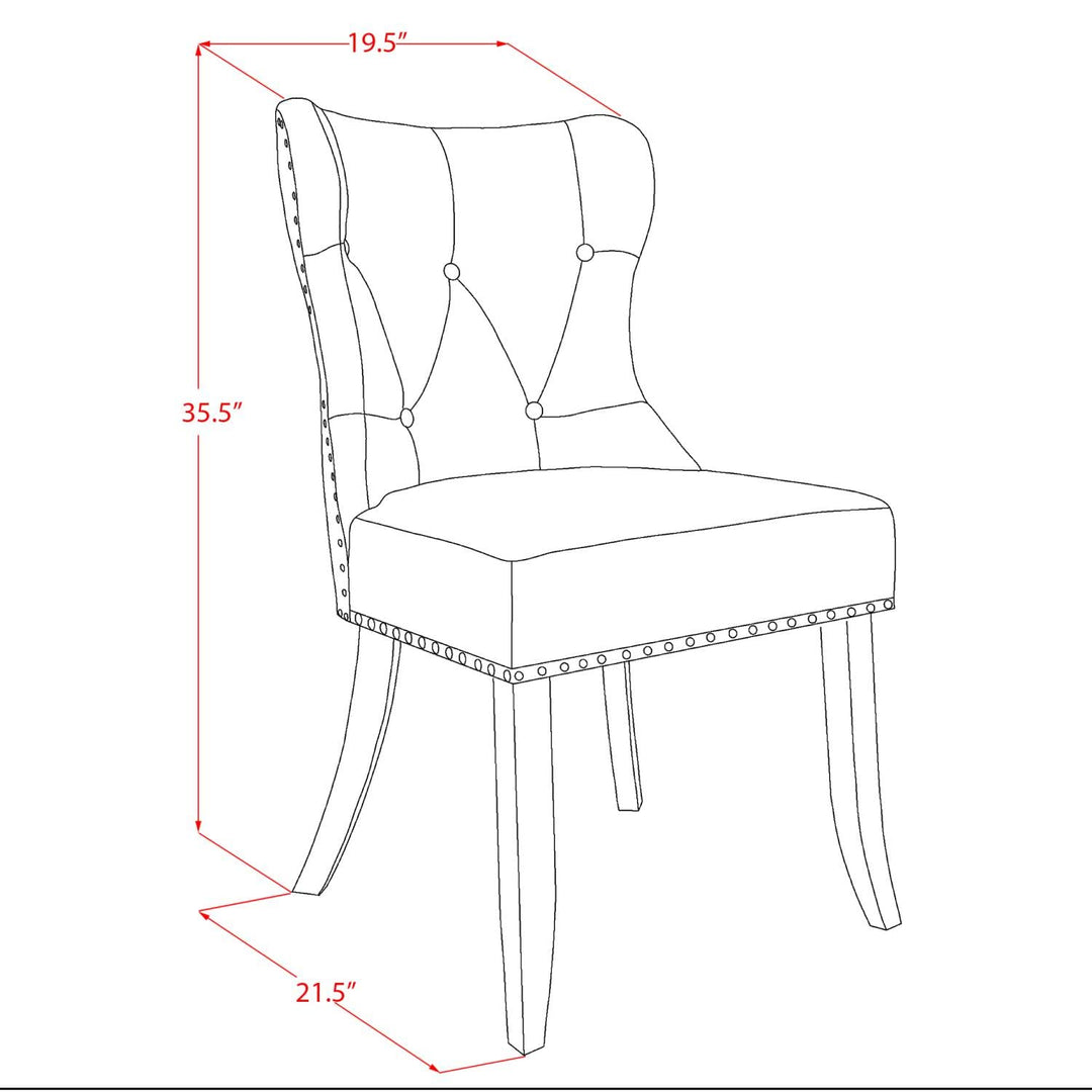 East West Furniture SIP2T15 Sion Parson Kitchen Chairs - Button Tufted