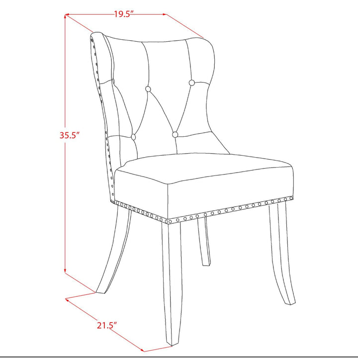 East West Furniture SIP2T15 Sion Parson Kitchen Chairs - Button Tufted