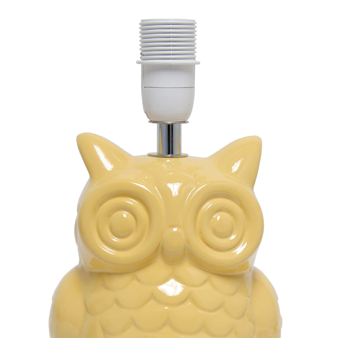 Simple Designs 12.8" Ceramic Owl Bedside Table Desk Lamp