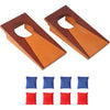 Mini Tabletop Cornhole Toss Game Set with 8 Bean Bags Wooden Office Desktop Corn Hole 10"x5"