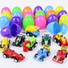 12 Pcs Colorful Prefilled Easter Eggs with Toy Race Cars Multi Color Plastic