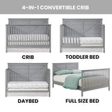 Oxford Baby Montauk 4-in-1 Convertible Crib Barn GreenGuard