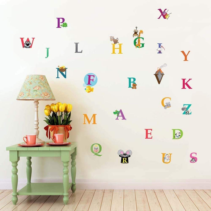 Kids Learning Alphabets Wall Sticker Nursery Art Decal Silver