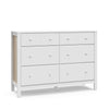 Storkcraft Horizon 6 Drawer Dresser (White with Driftwood) - GREENGUARD Gold Certified, 6 Drawer Dresser with Interlocking Drawer System, Dresser Drawer Organizer for Kids' Bedroom