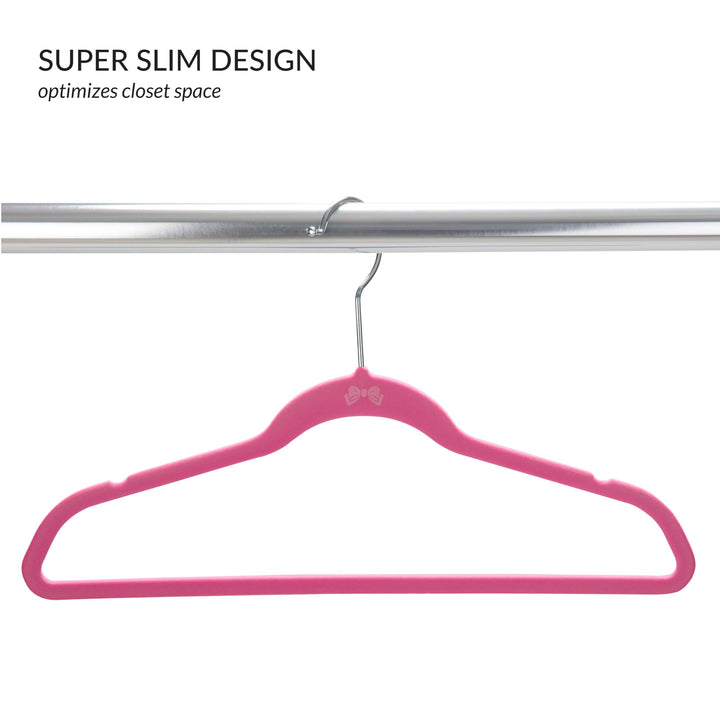 Simplify 100 Pack Kids Velvet Hangers | Slim | Non-Slip Design | Space