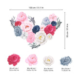 Oversized Flowers Blue and Pink Wall Stickers Decals Multi