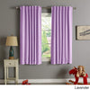 63 Inch Girls Lavender Solid Color Blackout Curtain Panel Pair, Purple Color Window Drapes, Kids Themed Thermal Energy Efficient Rod Pocket Playful Luxurious, Polyester