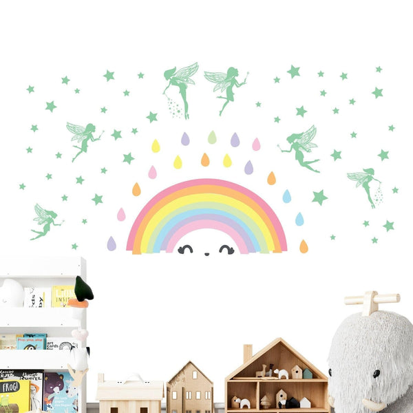 Colorful Rainbow Magic Fairy Glow in The Dark Wall Sticker DIY Multi Color