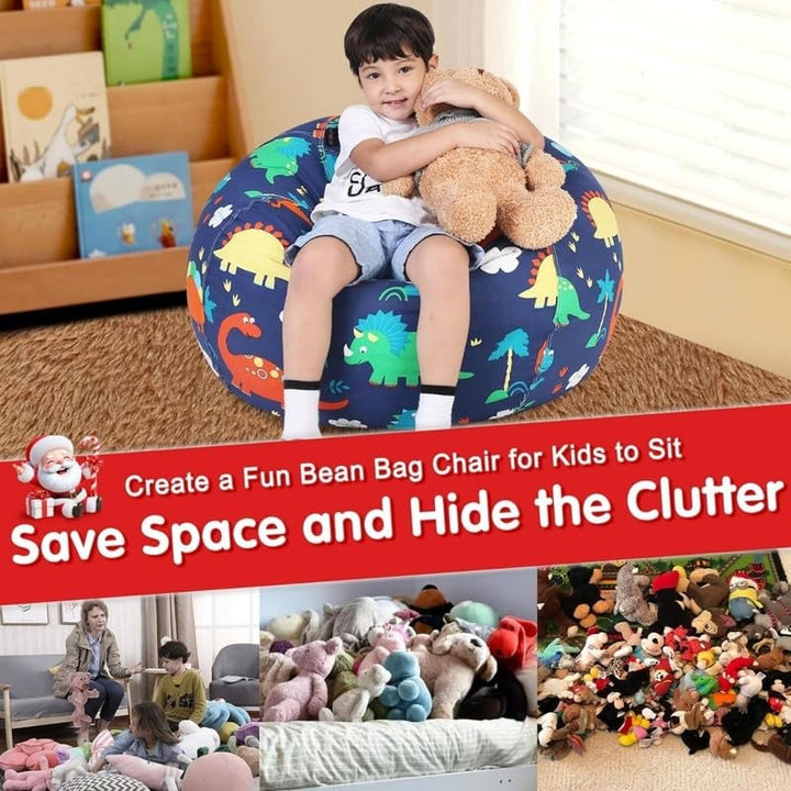 Dinosaur Bean Bag Chair Cover(no Beans) Large Blue Contemporary