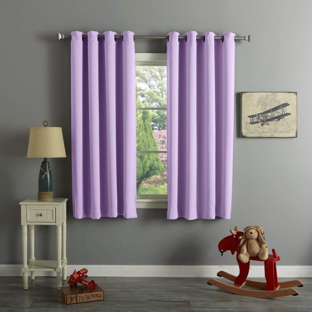 Aurora Home Grommet Top Thermal Insulated Blackout Curtain Panel Pair