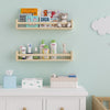 Kids Shelves for Wall Nursery Storage 24" Natural Set of 2 Farmhouse Wood Finish