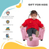 Kids Sofa Set with Footstool Upholstered Armchair for Pink Modern