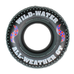 36" Black and White Inflatable Wild Water Monster Tire Inner Tube Plastic